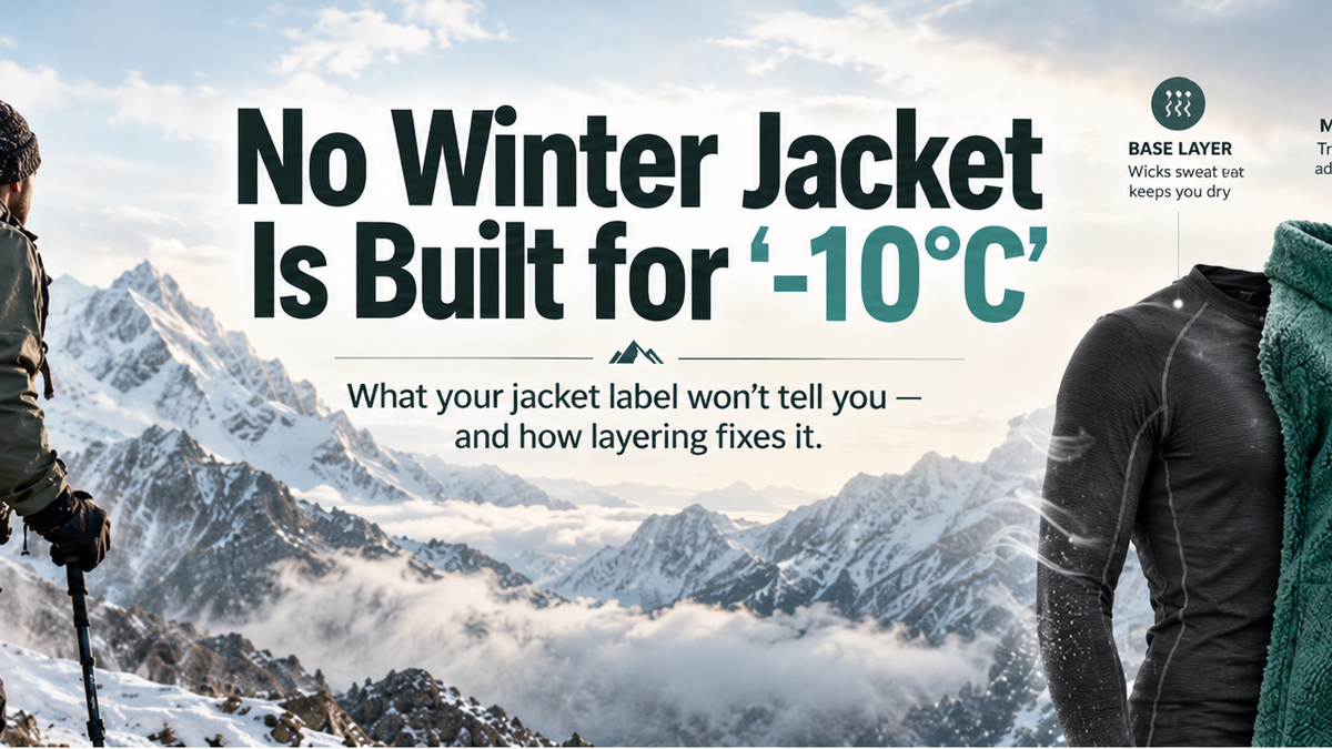 No Winter Jacket Is Built for "-10°C": What Your Jacket Label Won't Tell You (And How Layering Fixes It)