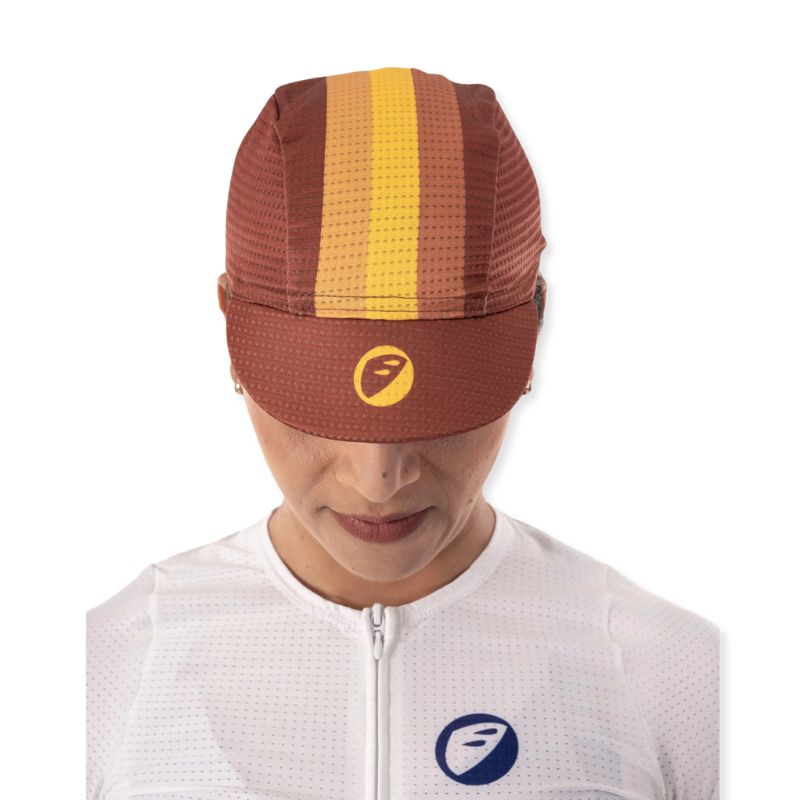 Apace unisex cycling hustle cap in pink, lightweight headwear with a curved brim and breathable fabric for active wear.