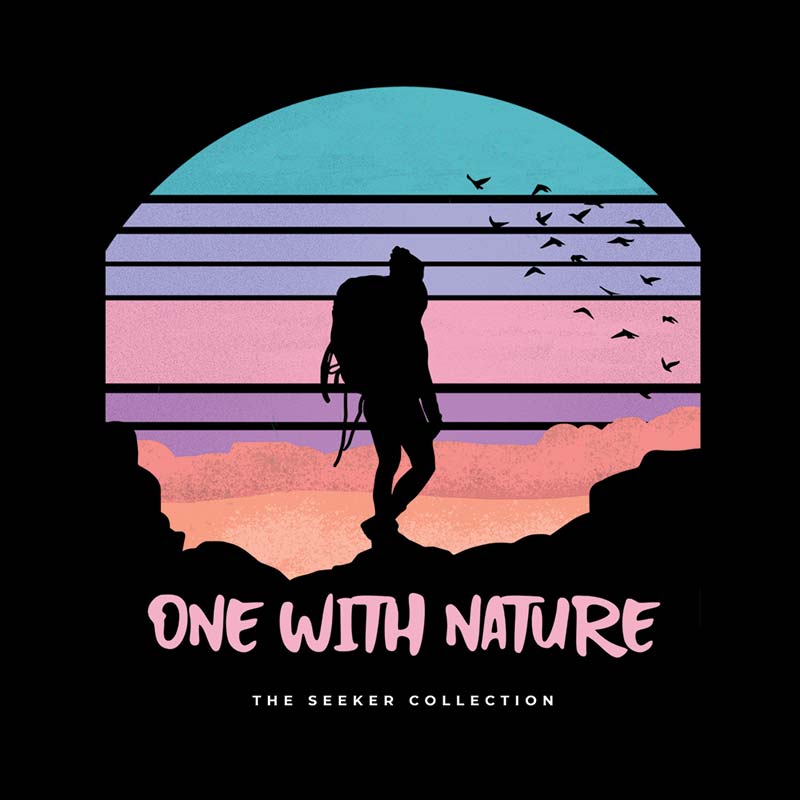 Men's T-shirt from The Mahua Store featuring a One With Nature print, casual fit and natural-inspired design.