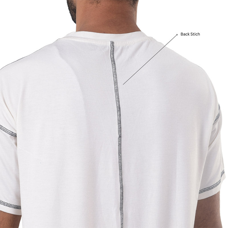 White Ruggd Indian men's odor-resistant bamboo training T-shirt with a comfortable fit, ideal for workout and casual wear.