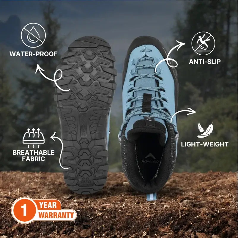 Adventra Men’s Warm and Waterproof Mid-Ankle Hiking Shoes - Shoes