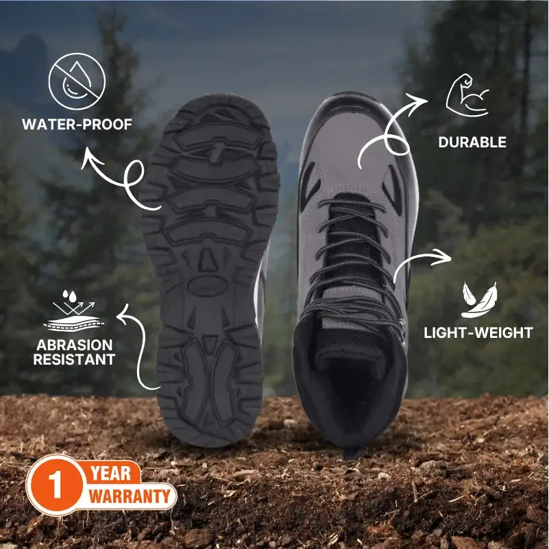 Adventra Men’s Waterproof Edge Mid-High Ankle Trekking Shoes - Shoes