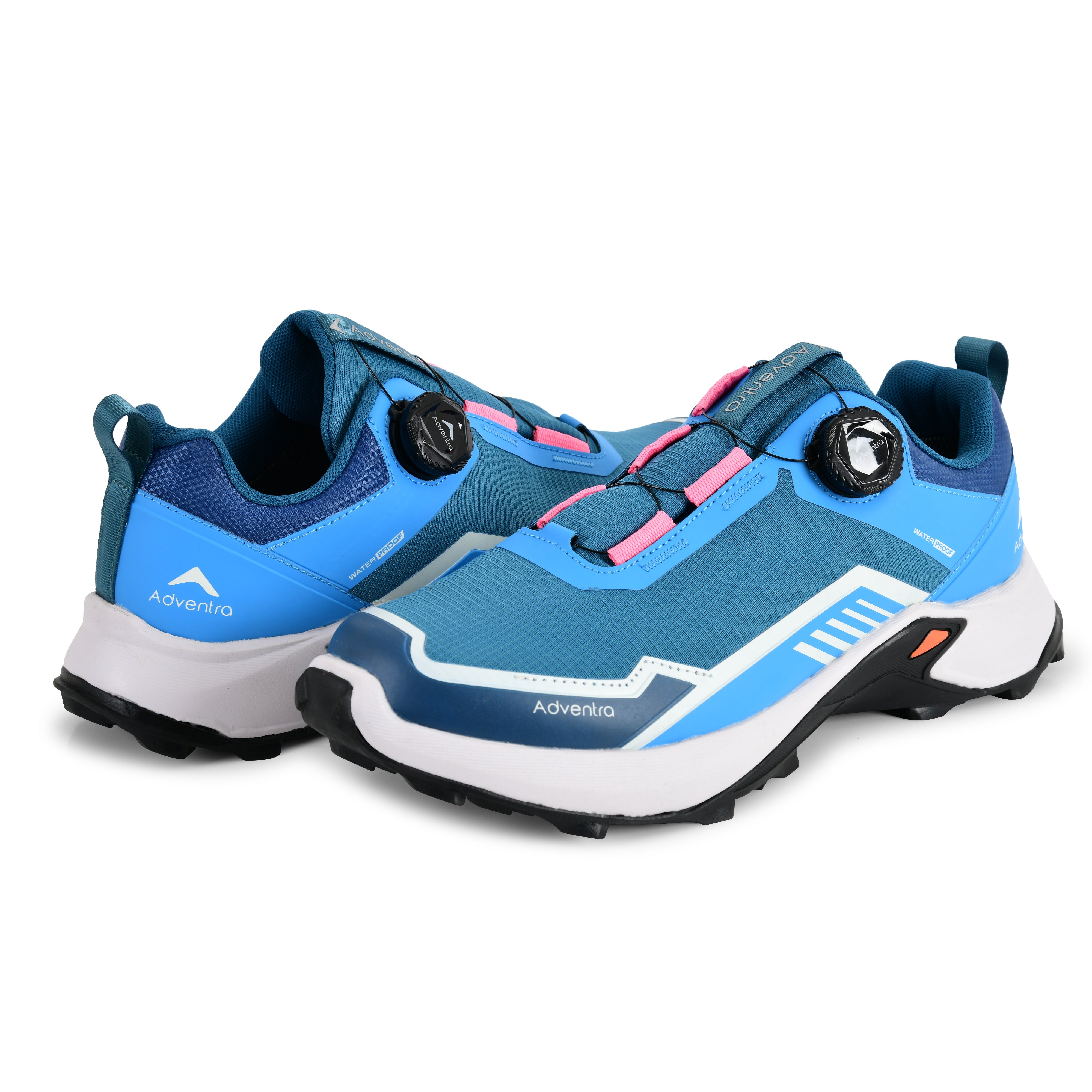 Men's waterproof hiking shoes by Adventra with low ankle design and ultra grip soles, ideal for outdoor adventures.