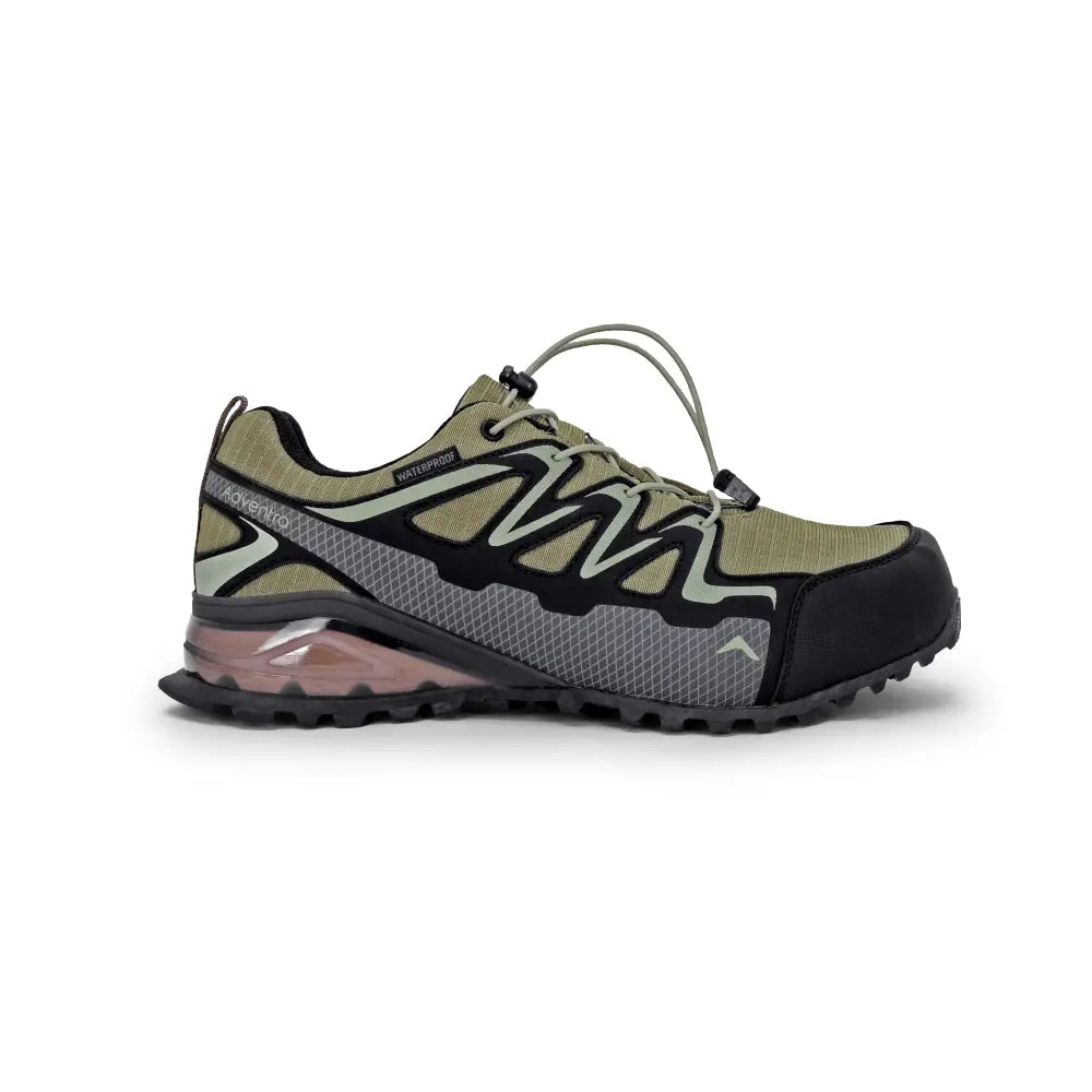 Adventra Men’s Waterproof Low Ankle Hiking Shoes | Anti Slip - Grey & Olive / 39 - Shoes