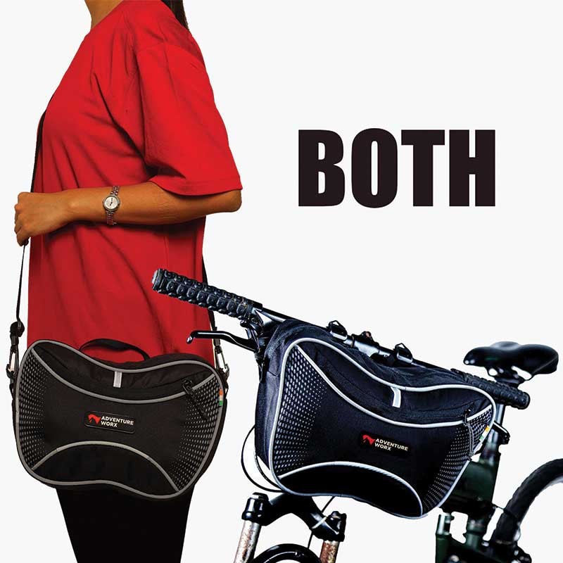 Adventure Worx Cycle Handlebar Bag-Large - Black - Cycling Essentials