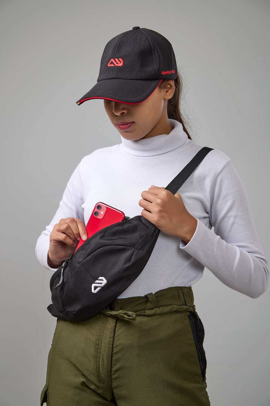 Adventure Worx Travel & Hiking Chail Cross Body Waist Pack (Pack of2) - Black - Waist Packs