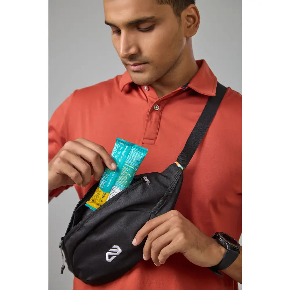 Adventure Worx Travel & Hiking Chail Cross Body Waist Pack (Pack of2) - Black - Waist Packs