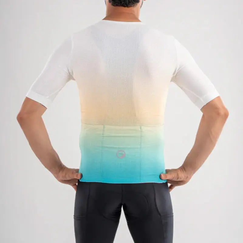 Apace men's cycling race fit jersey with short sleeves and vibrant design, made for aerodynamic performance and comfort.