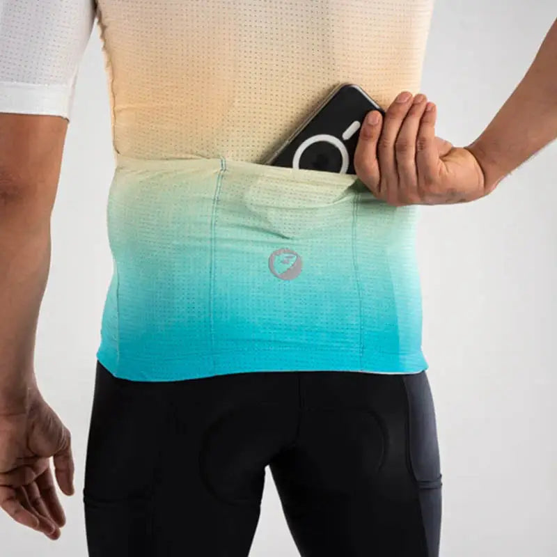 Apace men's cycling race fit jersey in black with short sleeves, lightweight fabric, and racing design for performance riding.