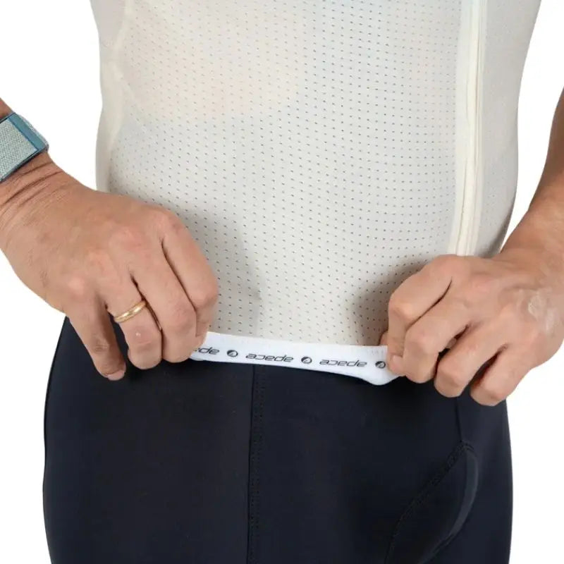 Apace Men's Elite Fit Cycling Jersey in mountain teal, front view showing breathable fabric and sleek design.