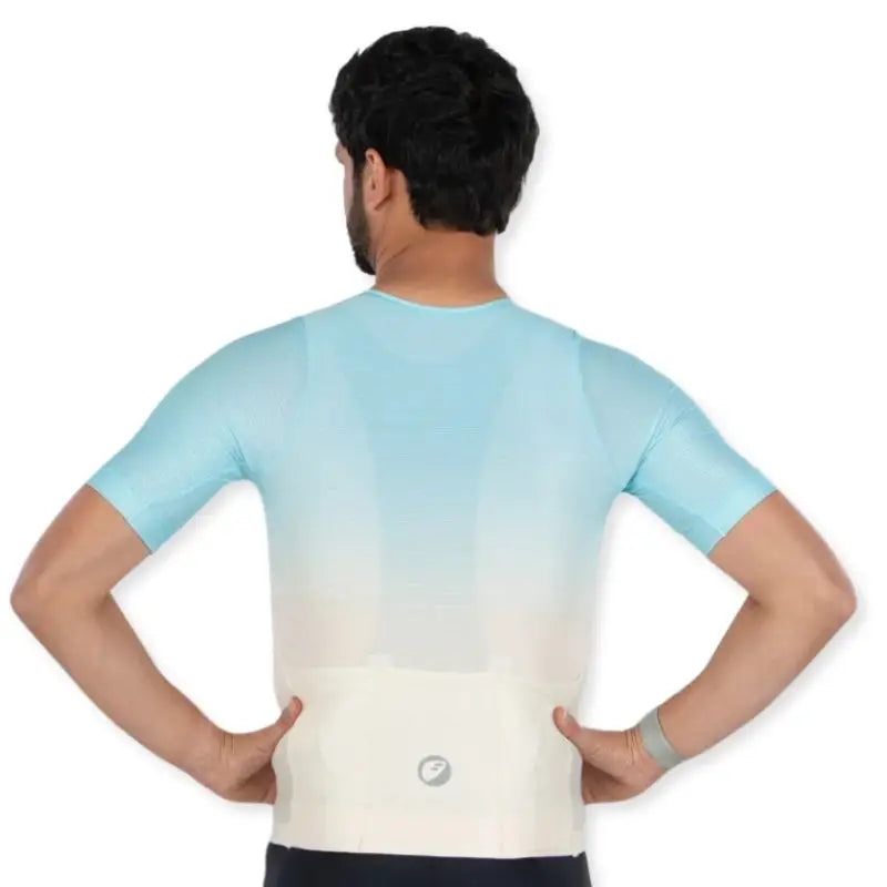 Apace Men's Elite Fit Cycling Jersey in dark gray with short sleeves, featuring a front zipper and breathable fabric.