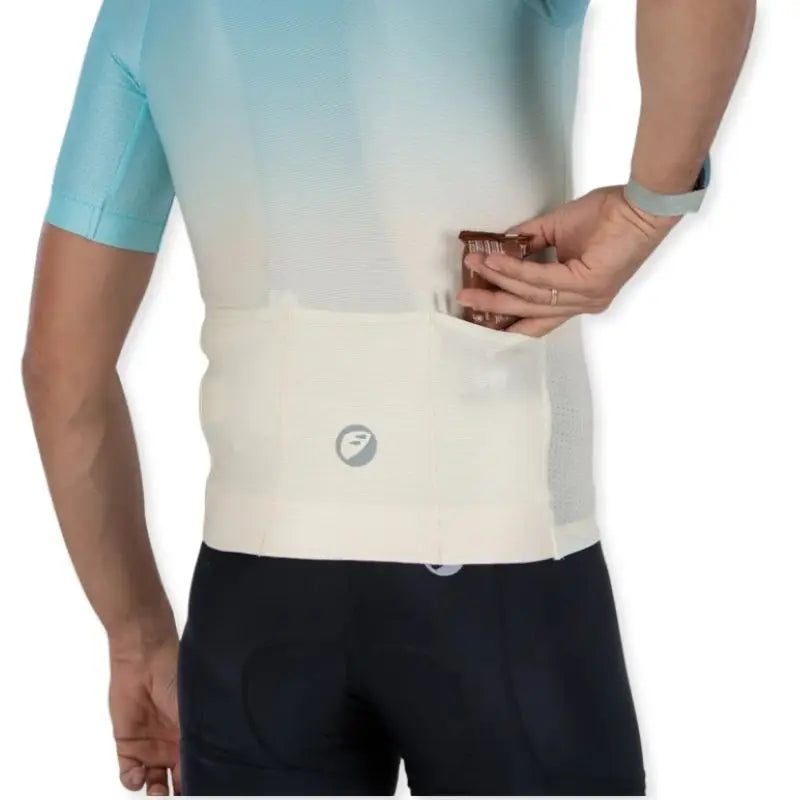 Apace men's Elite fit cycling jersey in gray with black accents, featuring short sleeves and a front zipper.