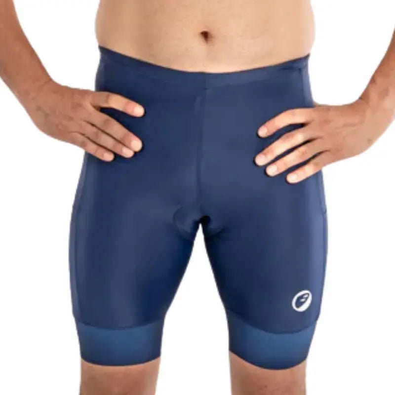 Blue Apace men's triathlon cycling shorts with a sleek fit, designed for comfort and performance during triathlon races.