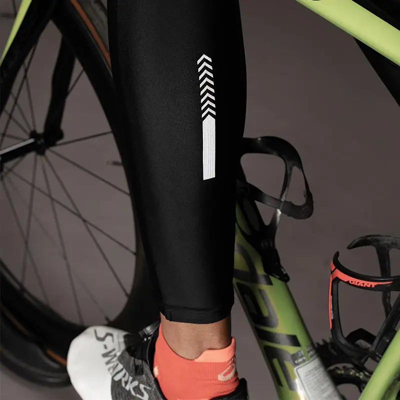 Apace Women's Gel Padded Cycling Full Tights Blade 23 in black, showing the fitted leggings with padding for cycling comfort.