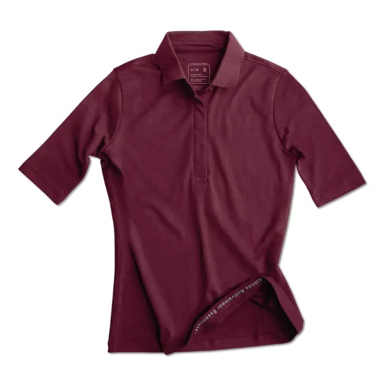 Athlos Women’s The Polo T-shirt - Wine / S - T-shirt