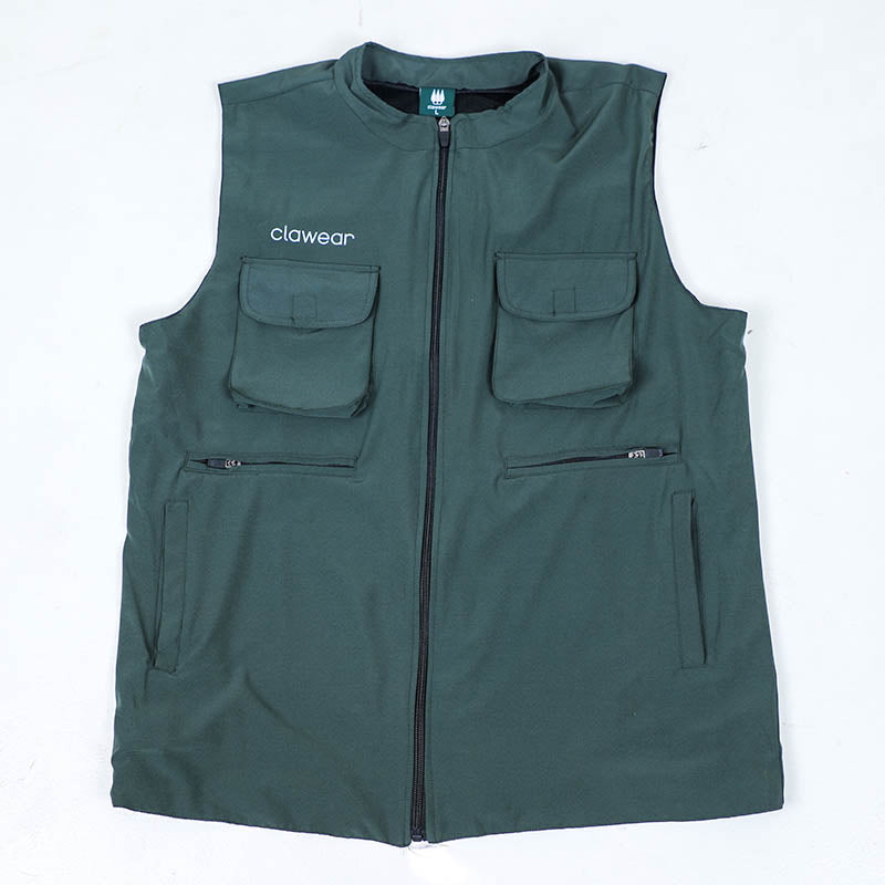 Green Clawear Corbett 2.0 vest jacket for men, featuring a zip-up front, padded design, and casual streetwear style.