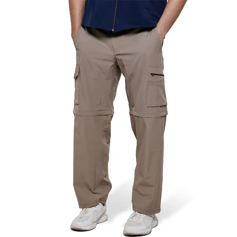 Clawear men's Kuno convertible cargo pants in black with multiple pockets and adjustable features, made for versatile outdoor wear.