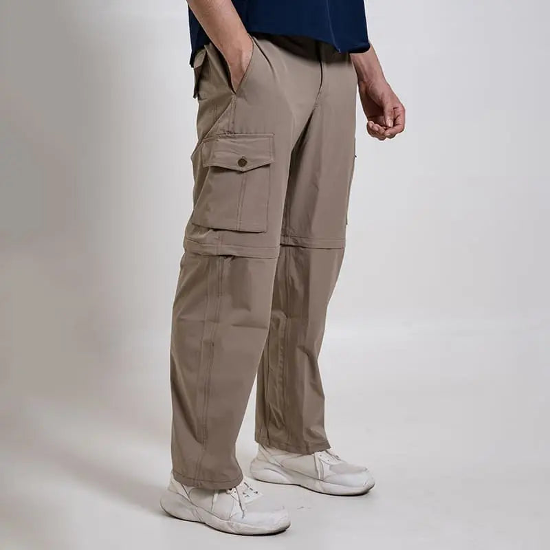 Clawear men's Kuno convertible cargo pants in black, featuring multiple pockets and adjustable design for versatile wear.
