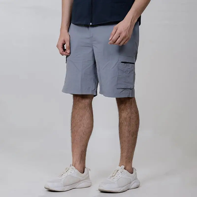 Clawear men's Mara cargo shorts in gray, featuring multiple pockets and a relaxed fit, ideal for casual outdoor wear.