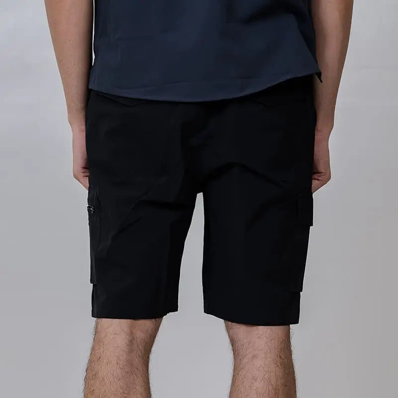 Black Clawear men's Mara cargo shorts with multiple pockets and relaxed fit, ideal for casual and outdoor wear.