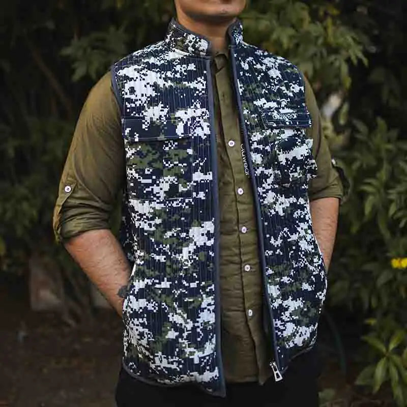 Clawear Men’s Sariska Quilted Camo Half Jacket - Vest Jacket