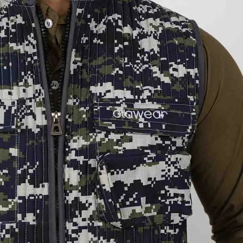 Clawear Men’s Sariska Quilted Camo Half Jacket - Vest Jacket