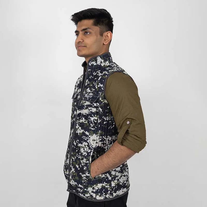 Clawear Men’s Sariska Quilted Camo Half Jacket - Vest Jacket