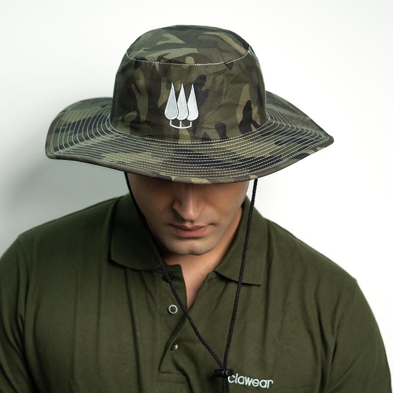 Clawear Unisex Mahogany Panama Hats - Green Camou - Headwear