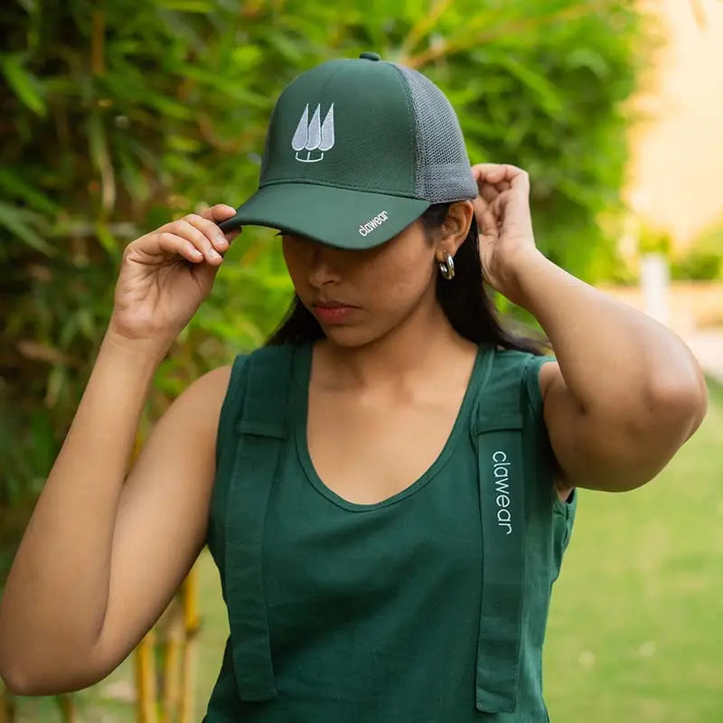 Clawear Unisex Teak Trucker Cap with Breathable Mesh - Headwear