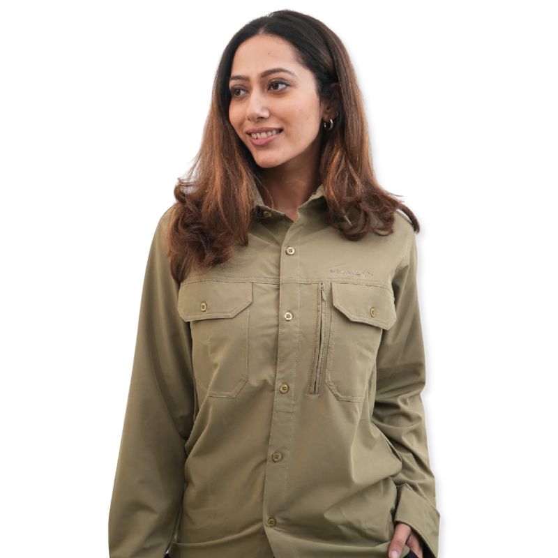 Clawear Women’s Nilgiris Full Sleeves Airvent Shirt - Beige / S - Shirt