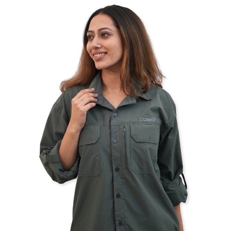 Clawear Women’s Nilgiris Full Sleeves Airvent Shirt - Industrial Grey / S - Shirt