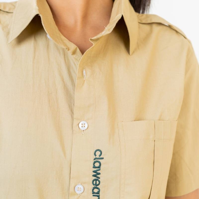 Clawear Women's Ranthambore half sleeve shirt in fabric with a floral and animal print design, casual fit, and button-front style.