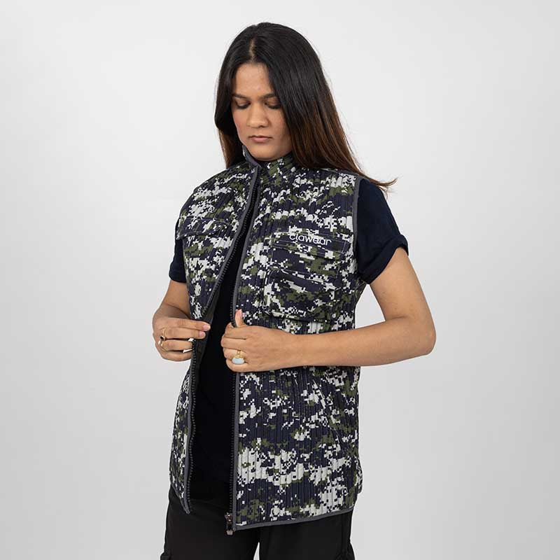 Clawear Women’s Sariska Quilted Camo Half Jacket - Vest Jacket