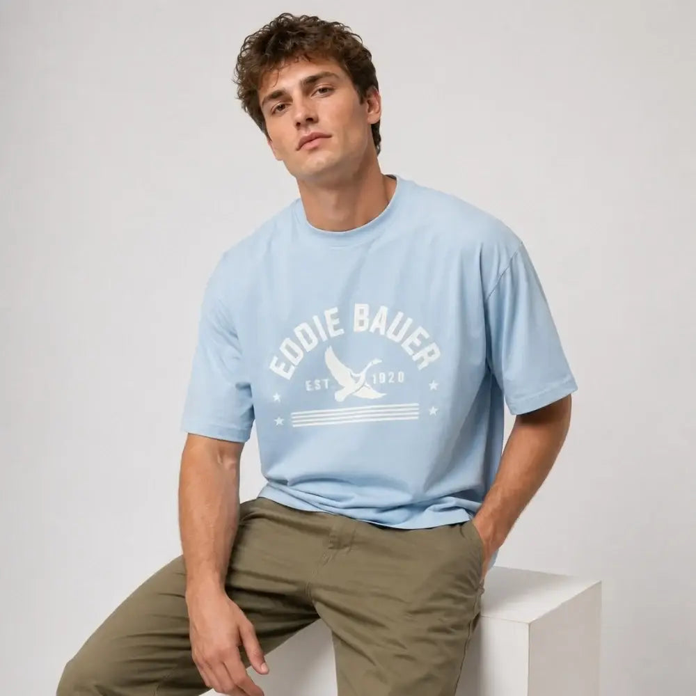 Eddie Bauer Men’s 1920 Tee - Baby Blue / S - T-shirt