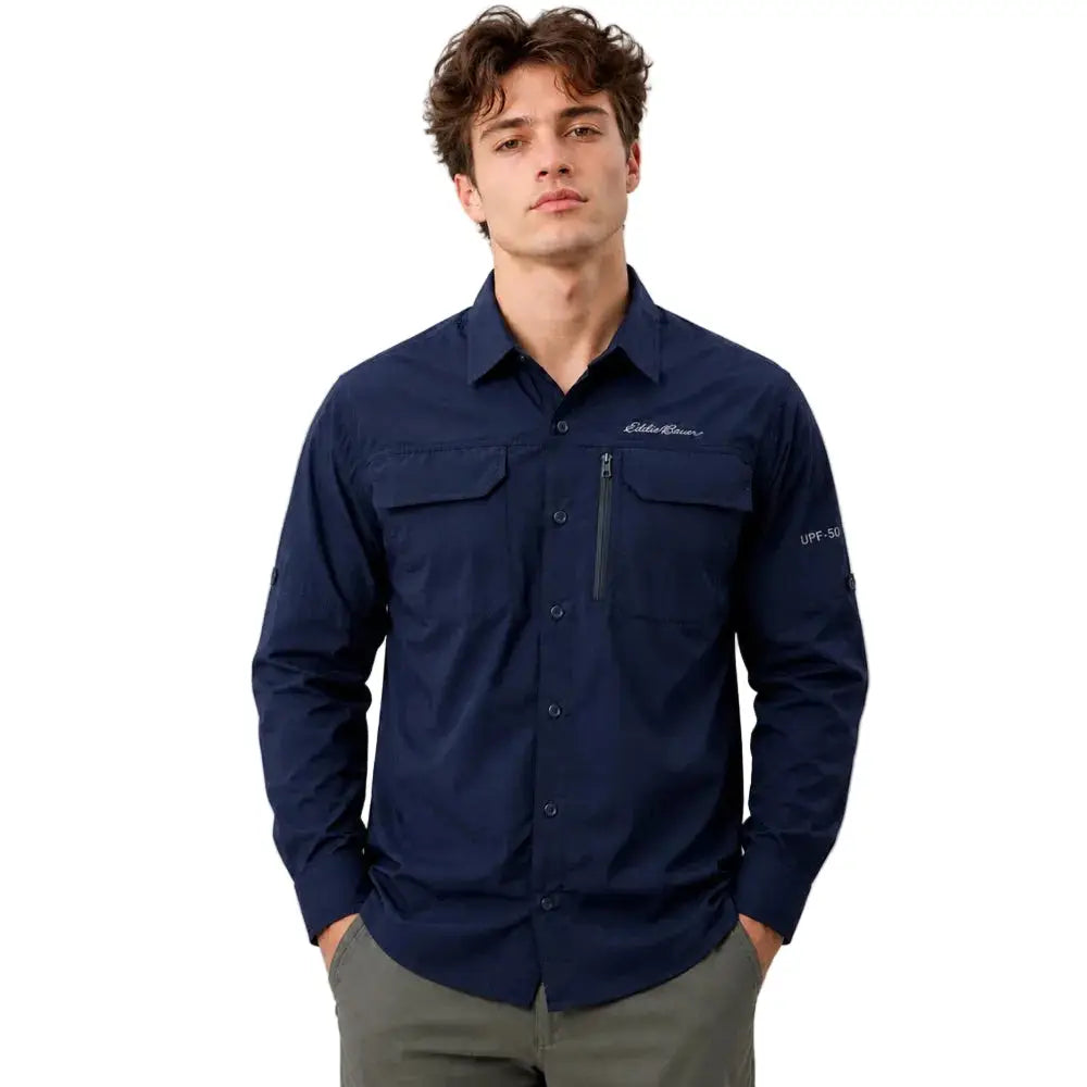 Eddie Bauer Men’s Waypoint UPF-50 Shirt - Navy / S - Shirt