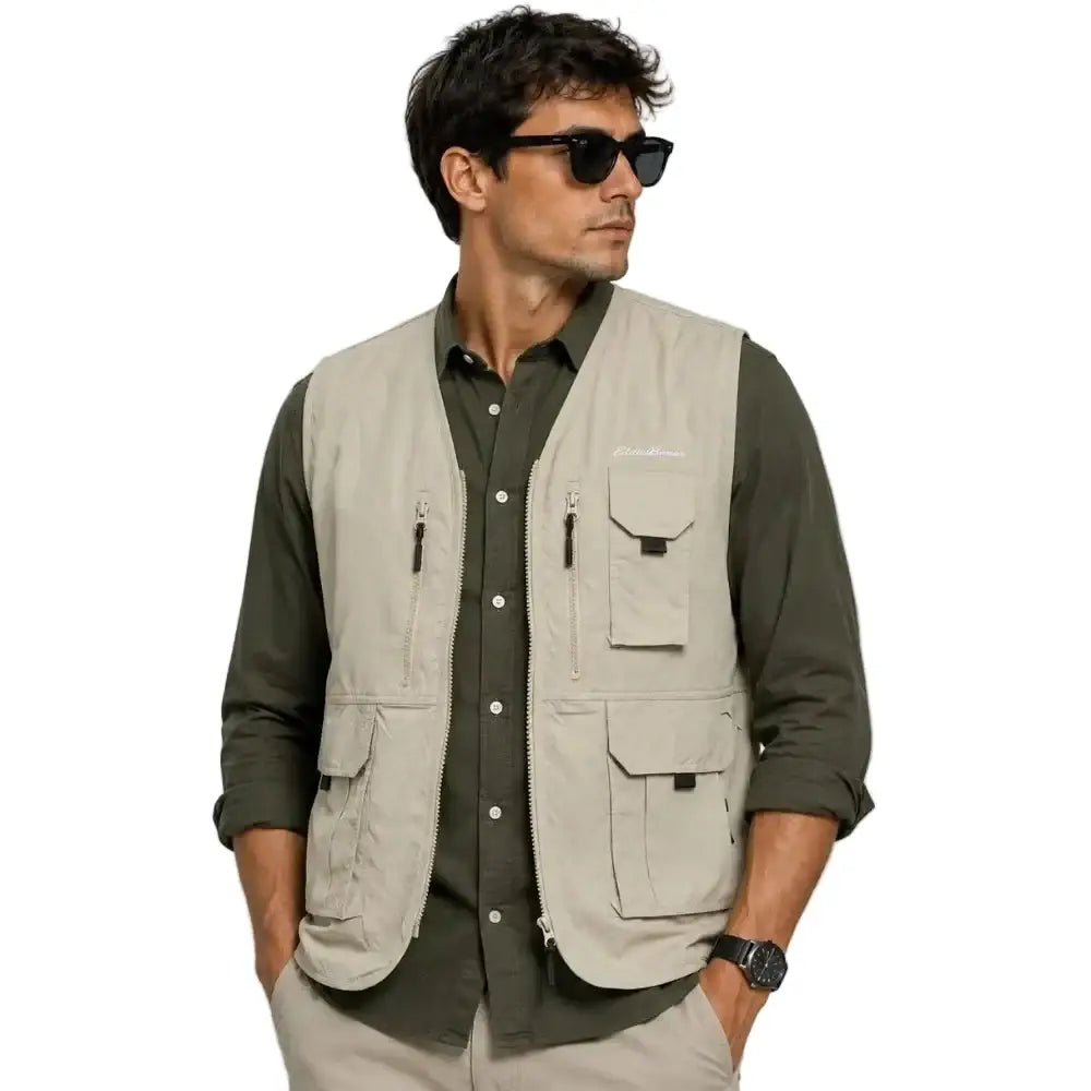 Eddie Bauer Unisex Pathfinder 8-pocket Travel Vest - Sand / S - Vest
