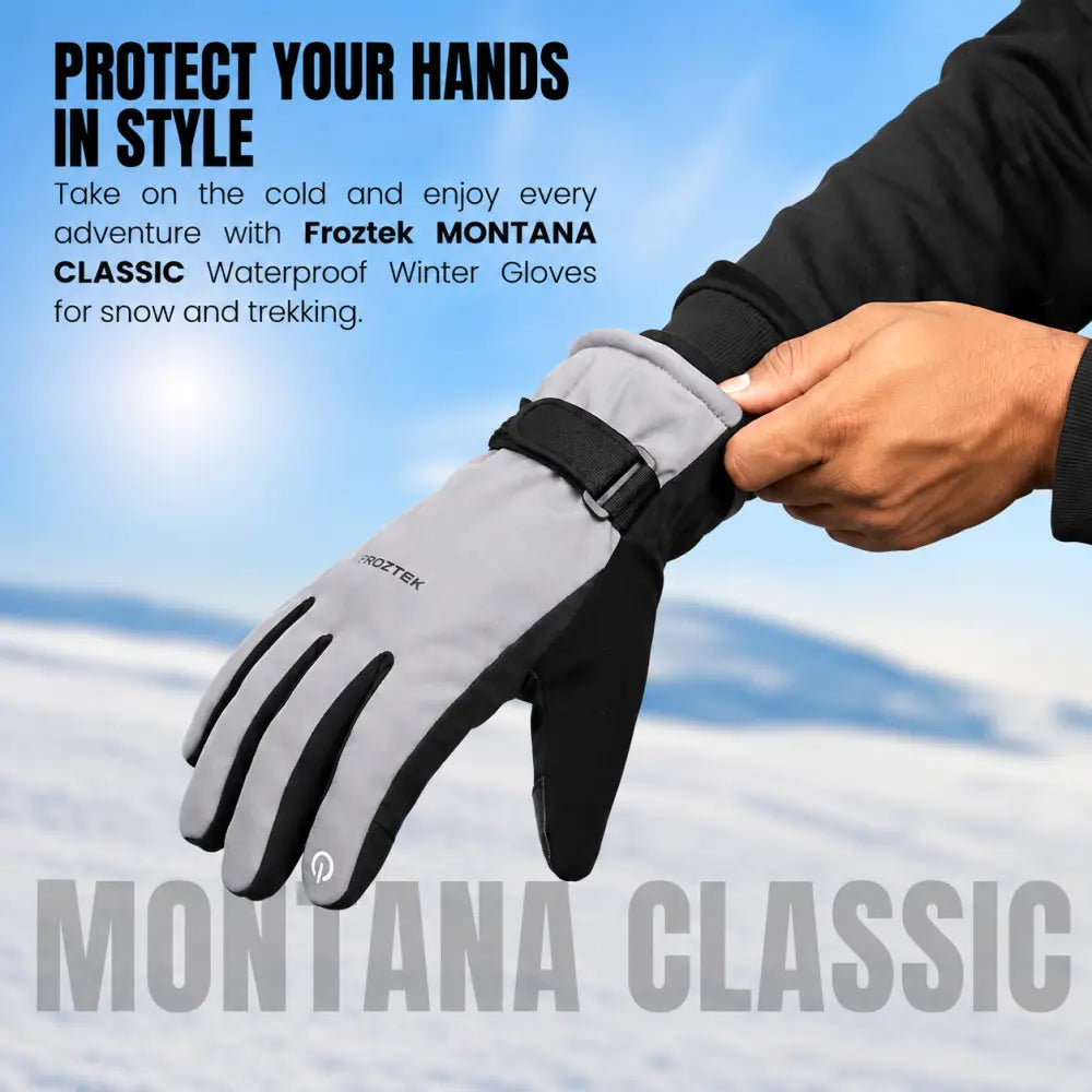 Froztek Montana Classic Waterproof Touchscreen Gloves with Rib