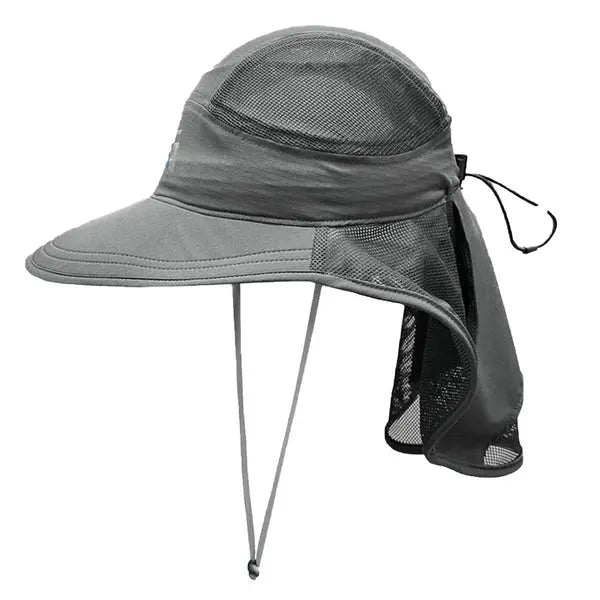 Gokyo Unisex Kaza Sun Cap with Neck Cover - Gray - Hats