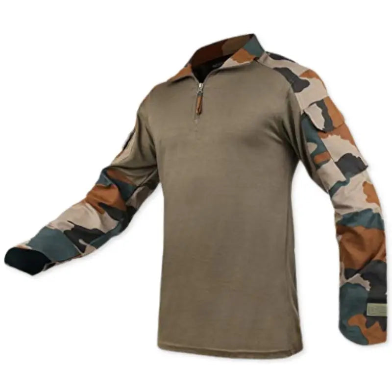 Indian Sports Gear men's army camouflage dry fit tactical full-sleeve T-shirt, lightweight athletic shirt for outdoor activities