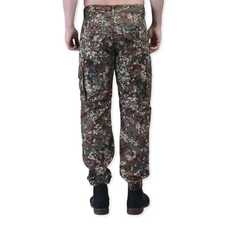 Indian Sports Gear men's Garuda digital tactical cargo army pants with multiple pockets and durable fabric, suitable for outdoor activities.