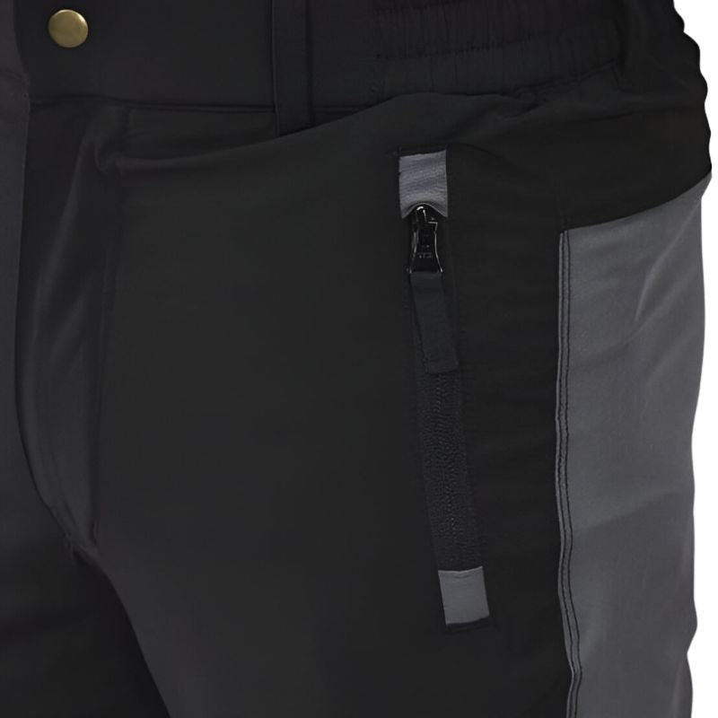 Indian Sports Gear men's Voyager cargo pants in black and gray, featuring detachable design and multiple pockets.