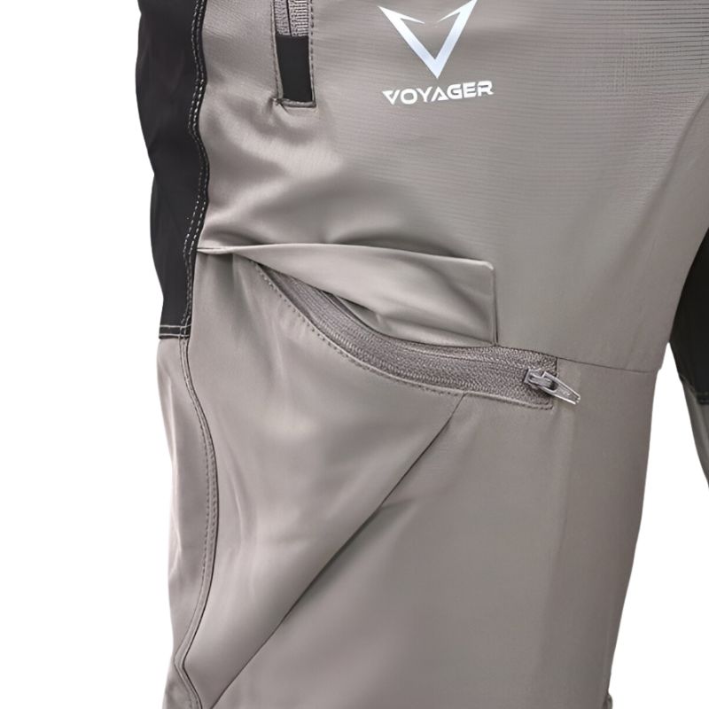Indian Sports Gear men's Voyager cargo pants in gray and black with detachable features, suitable for active or casual wear.