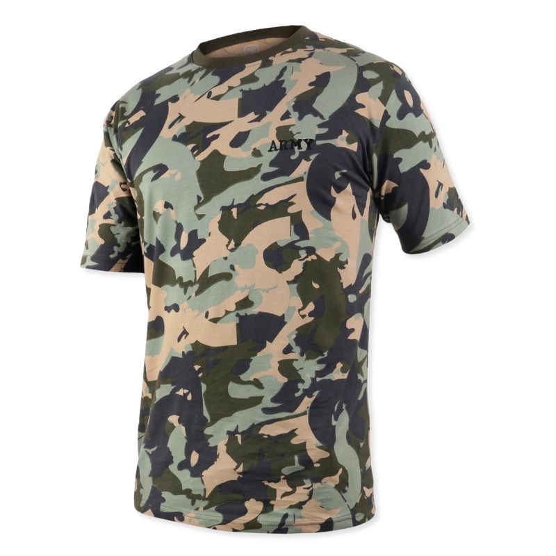 Indian Sports Gears Army Combat Modern Camo Half Sleeve T-shirt - T-shirt
