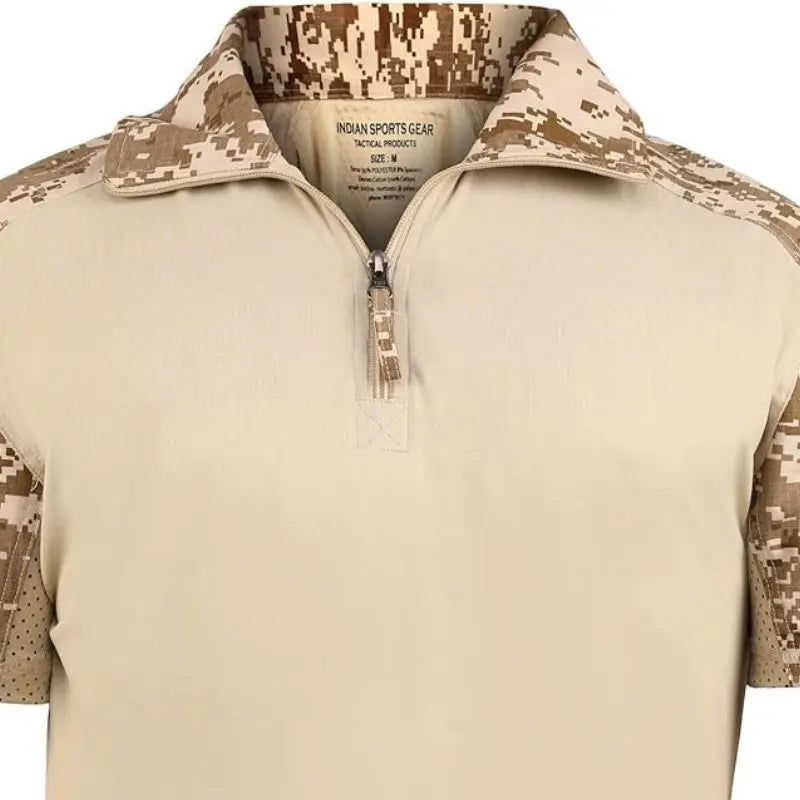 Indian Sports Gears Men’s Desert Digital Half Sleeves Laser Cut T-shirt - T-shirt