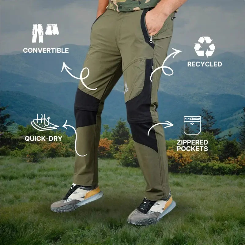 JAG Men’s Delta 2.0 Convertible Trekking & Hiking Pants with 6 Pockets - Cargos and Pants