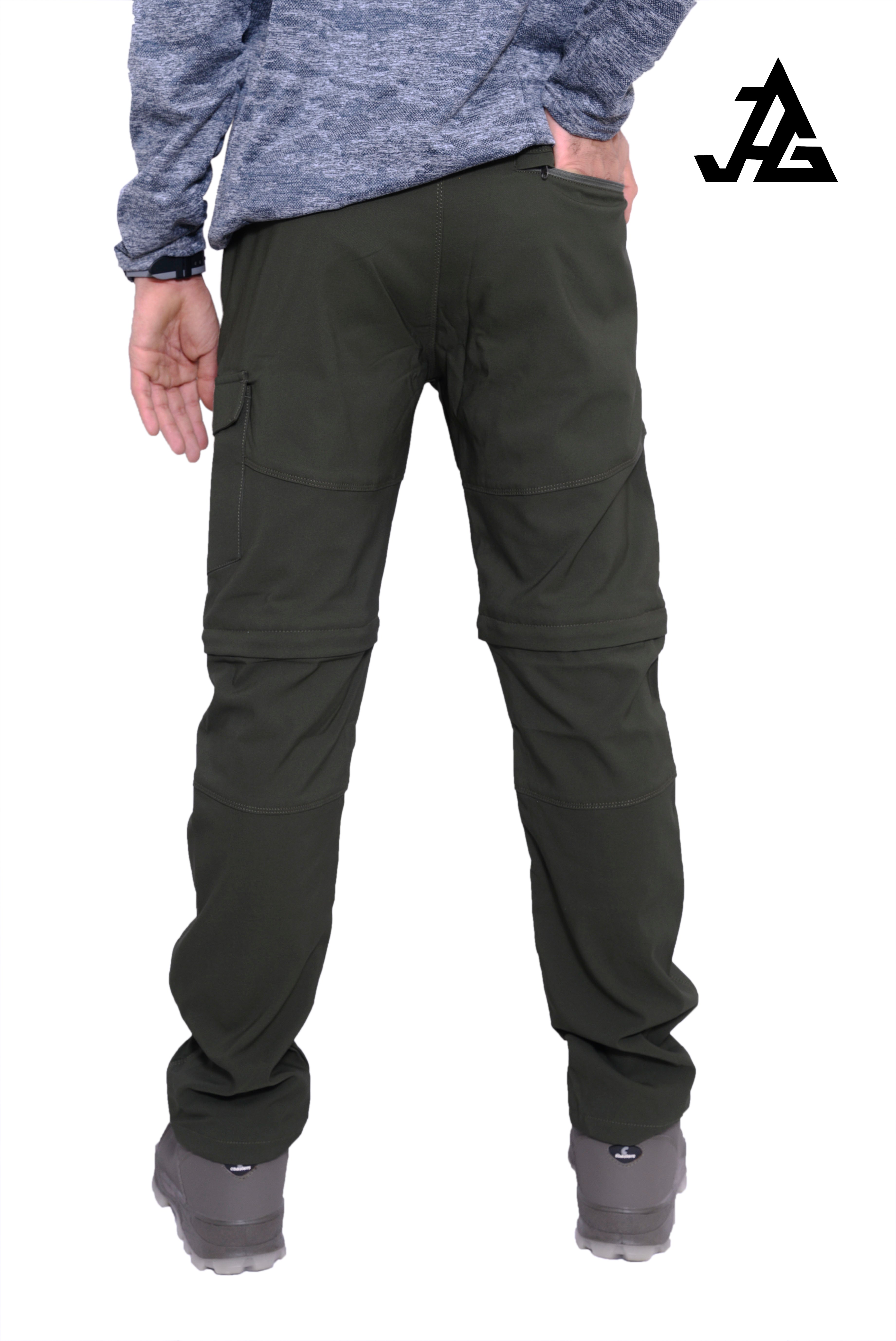 JAG Men's Discovery Series convertible trekking and hiking pants with cargo pockets, designed for travel and outdoor adventures.