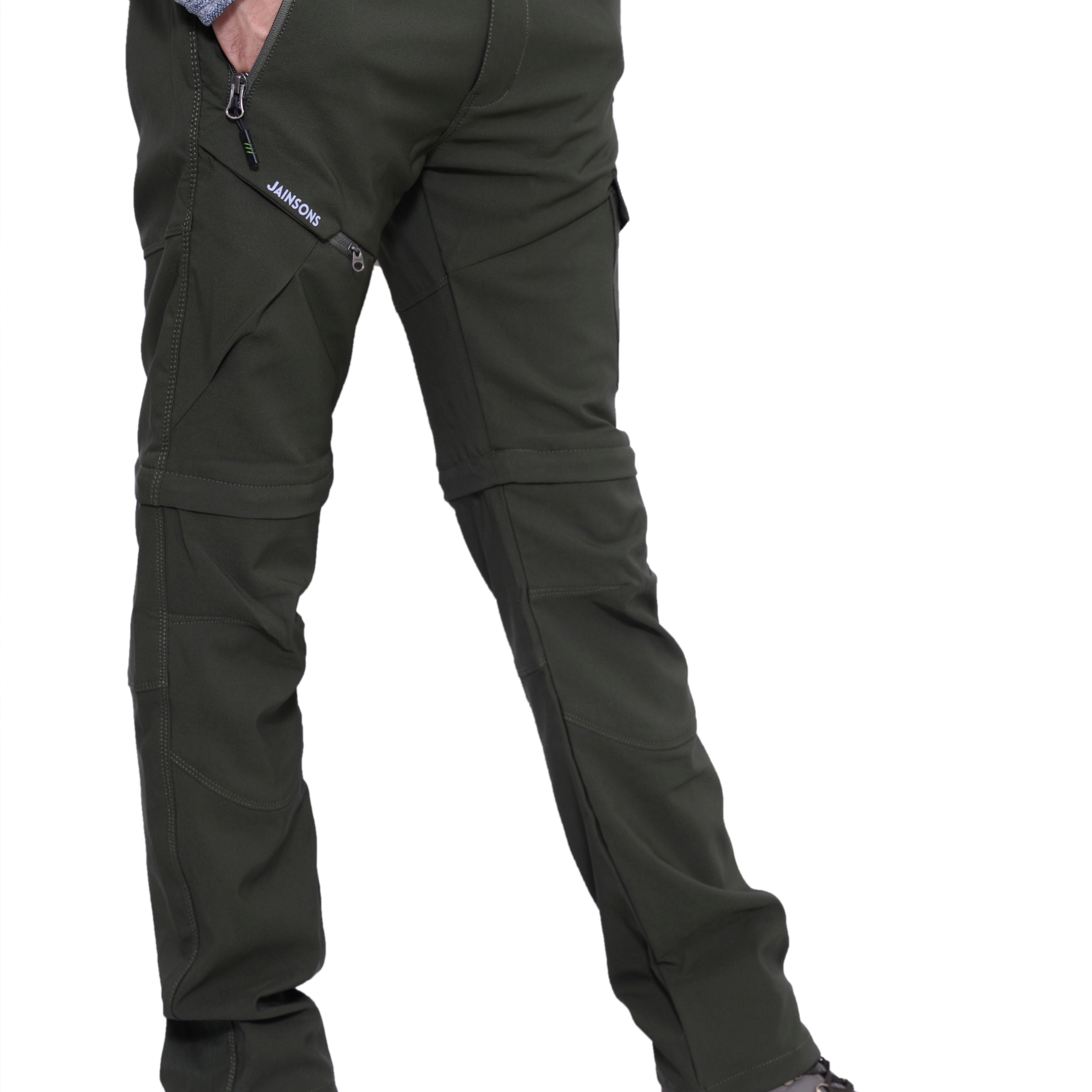 JAG Men's Discovery Series convertible trekking and hiking cargo pants, showing multiple pockets and adjustable features.