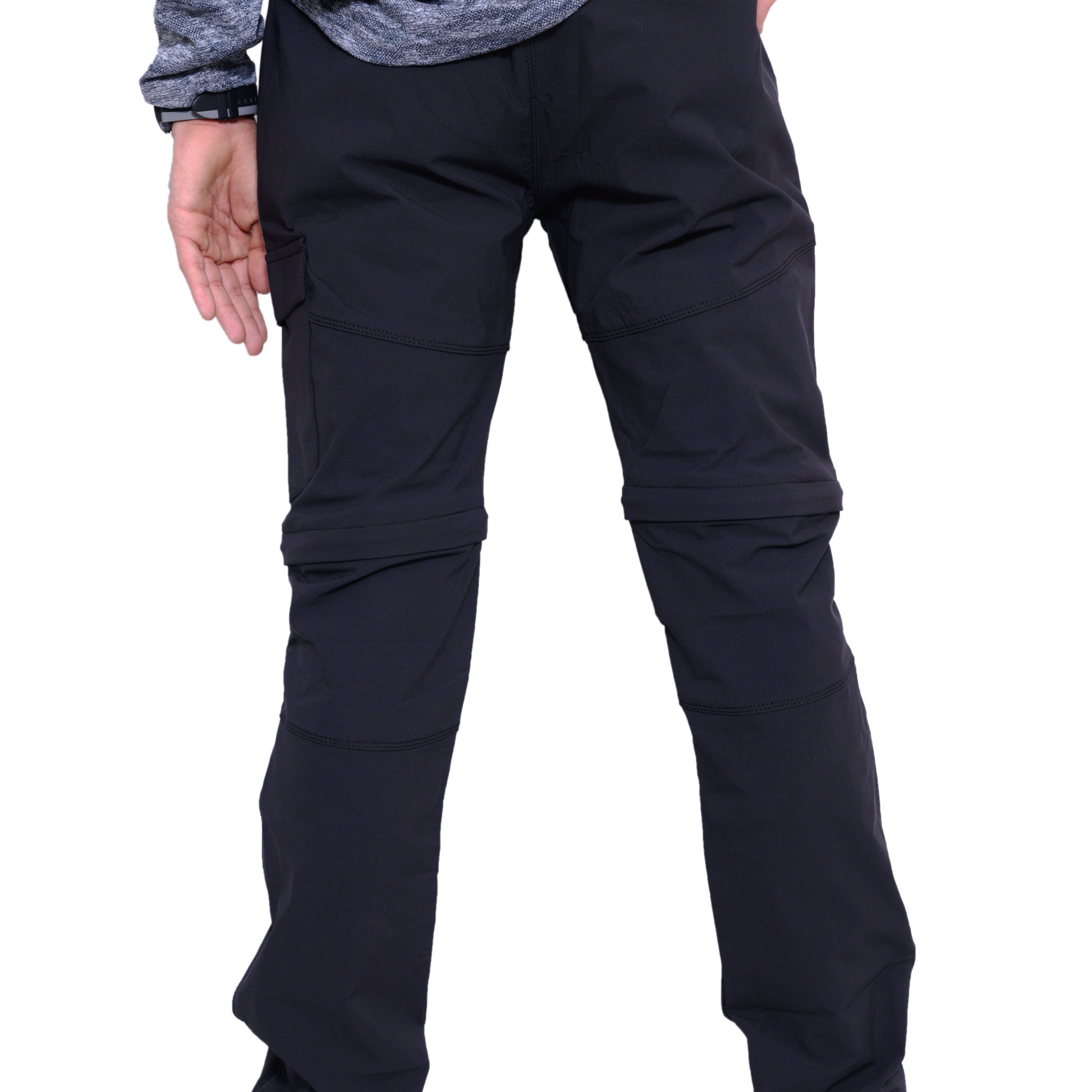 Black JAG Men's Discovery Series convertible trekking and hiking pants with multiple cargo pockets, suitable for travel and outdoor adventures.