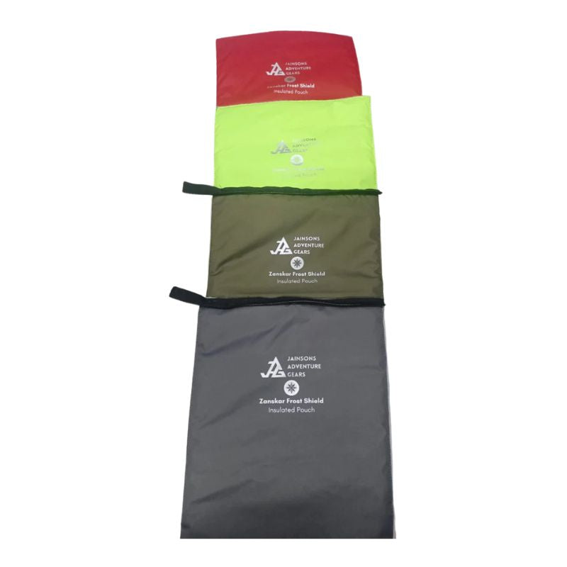JAG Zanskar Frost Shield insulated pouch in olive green, showing its compact design and durable insulated exterior.