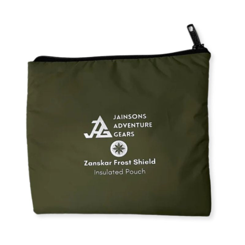 JAG Zanskar Frost Shield insulated pouch in olive green, designed for equipment storage and protection.